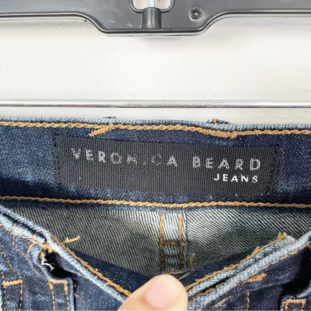 Veronica Beard Beverly Skinny Flare High Rise Jeans in Medium Wash Waist 32”